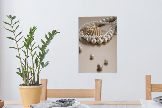 Toile - Gros plan d'un collier de perles - 20x30 cm - Décoration