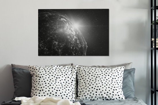 Peintures sur Toile Terre - Etoiles - Ligne - 90x60 cm - Décoration murale