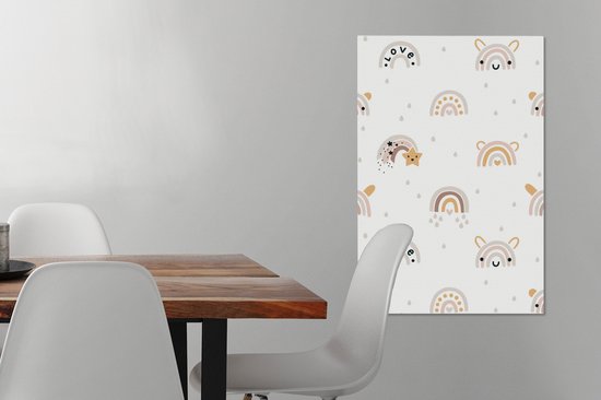 Motif enfant avec de jolis arcs-en-ciel 60x90 cm - Tirage photo sur toile (Décoration murale salon / chambre)