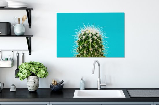 Cactus sur toile bleue 2cm