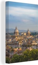 Canvas Schilderij Rome - Uitzicht - Daken - 60x90 cm - Wanddecoratie