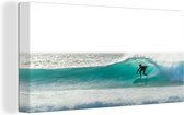Surfer sur une toile à vagues continues 2cm 40x20 cm - Tirage photo sur toile (Décoration murale salon / chambre)