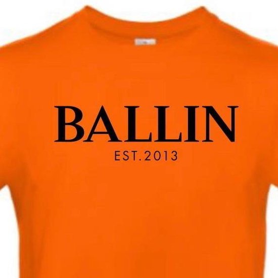 Ballin - Heren T-Shirt - EST 2013 - Oranje | bol.com