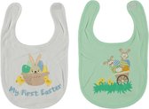 Apollo Slabbetje Easter Bibs Junior Katoen Grijs/groen 2 Stuks