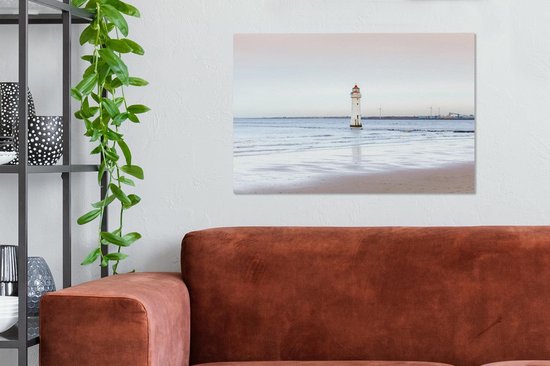Le phare de New Brighton dans le quartier de Wirral Toile 90x60 cm - Tirage photo sur toile Peinture (Décoration murale salon / chambre) / Villes européennes Peintures sur toile