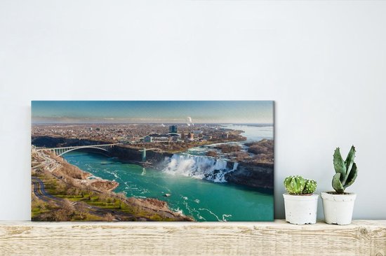 Canvas Schilderij De Niagara watervallen in Noord-Amerika - 40x20 cm - Wanddecoratie
