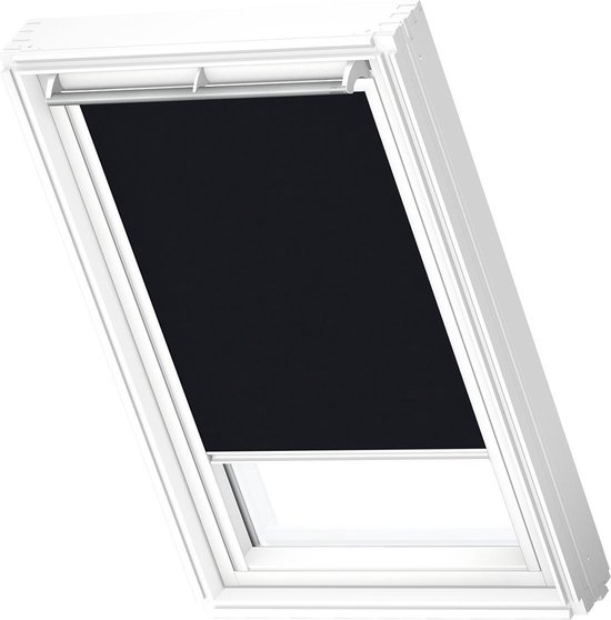 Store à enrouleur occultant d'origine VELUX (DKL) pour fenêtres de toit VELUX, cadre blanc, M04, 304, 1, noir