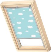 VELUX Origineel Verduisterend Rolgordijn (DKL), Zilveren Kozijn, S06, 606, 4, Blue Sky
