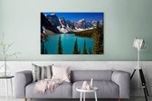 Canvas schilderij 180x120 cm - Wanddecoratie Vallei in het Nationaal park Banff in Noord-Amerika - Muurdecoratie woonkamer - Slaapkamer decoratie - Kamer accessoires - Schilderijen