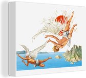 Illustration de toile Icare et Daedalus 160x120 cm - Tirage photo sur toile (Décoration murale salon / chambre) XXL / Groot format!