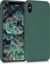 kwmobile telefoonhoesje voor Apple iPhone XS Max - Hoesje met siliconen coating - Smartphone case in dennengroen