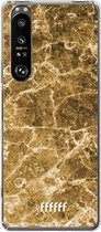 6F hoesje - geschikt voor Sony Xperia 1 III -  Transparant TPU Case - Gold Marble #ffffff