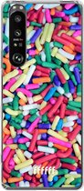 6F hoesje - geschikt voor Sony Xperia 1 III -  Transparant TPU Case - Sprinkles #ffffff