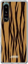 6F hoesje - geschikt voor Sony Xperia 5 III -  Transparant TPU Case - Tiger Print #ffffff