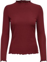 Only T-shirt Onlemma L/s High Neck Top Noos Jrs 15180040 Merlot Dames Maat - S