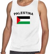 Witte heren tanktop met vlag Palestina L