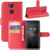 Voor Sony Xperia XA2 Litchi Texture Horizontale Flip Leren Case met Portemonnee & Houder & Kaartsleuven (Rood)