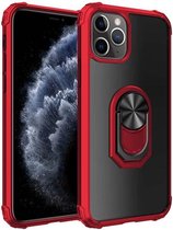 Voor iPhone 11 Pro schokbestendige pc + TPU beschermhoes met 360 graden roterende ringhouder (rood)