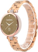 Stalen Smartwatch bandje - Geschikt voor Garmin Lily stalen band - rosé goud - Strap-it Horlogeband / Polsband / Armband