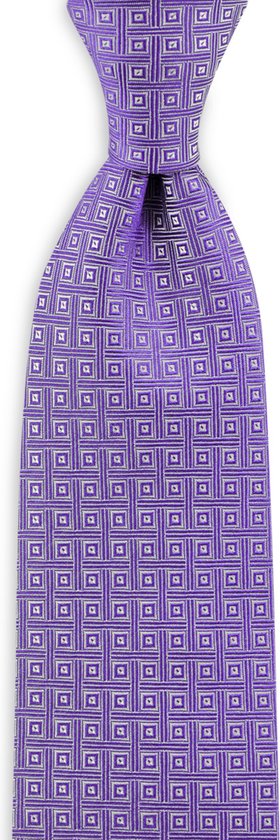 We Love Ties Tie The District, pure soie tissée, violet / blanc