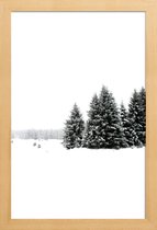 JUNIQE - Poster in houten lijst White White Winter 2/2 -40x60 /Grijs &