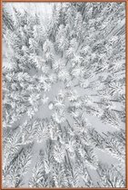 JUNIQE - Poster met kunststof lijst Snowy Forests -40x60 /Grijs & Wit