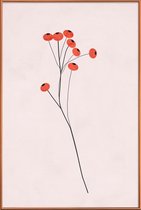 JUNIQE - Poster met kunststof lijst Winter Fruits -30x45 /Rood & Zwart