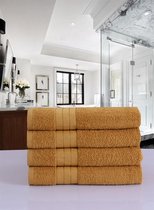 Luxe Handdoeken Set - Handdoek - Badtextiel - 50x100cm - 100% Zacht Katoen - Ocre - 4 stuks