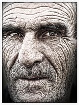Gezicht oude man - Foto op Akoestisch paneel - 120 x 160 cm