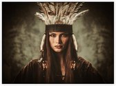 Vrouw met tooi - Foto op Akoestisch paneel - 200 x 150 cm