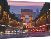 Champs-Élysées met Arc de Triomphe in Parijs - Foto op Canvas - 60 x 40 cm