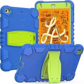 3-laags beschermingsschermframe + pc + siliconen schokbestendige combinatiehoes met houder voor iPad mini 5/4 (blauw + limoen)