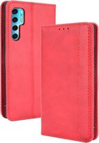 Voor TCL 20 Pro 5G Magnetische Gesp Retro Crazy Horse Textuur Horizontale Flip Leather Case met Houder & Kaartsleuven & Fotolijst (Rood)