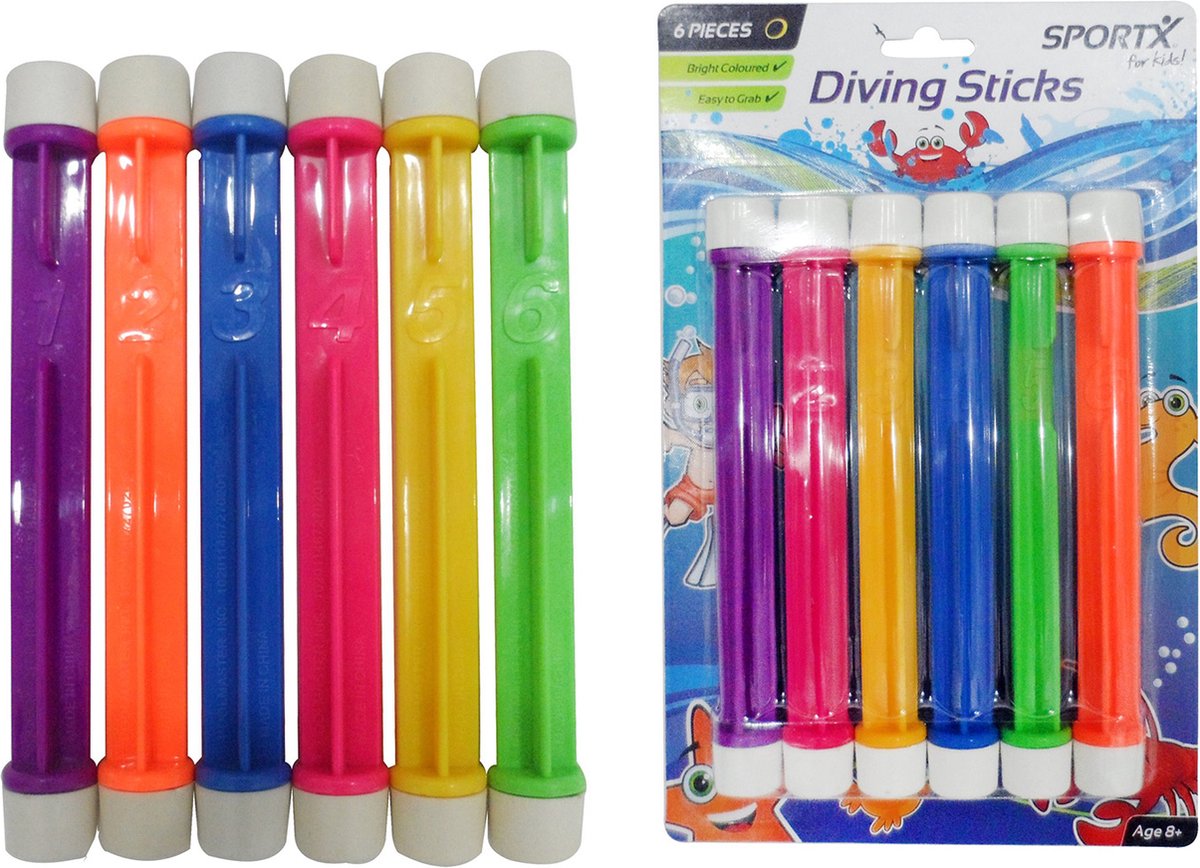 Kit De 6 Bâtons De Plongée Colorés Pour Enfants - Apprendre à Plonger En S'amusant, Numérotés De 1 à 6, Pour Piscine