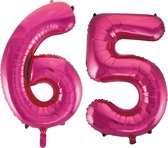 Helium roze cijfer ballonnen  65.