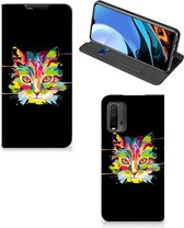 Smartphone Hoesje Xiaomi Poco M3 | Redmi 9T Wallet Case Leuke Verjaardagscadeaus Cat Color
