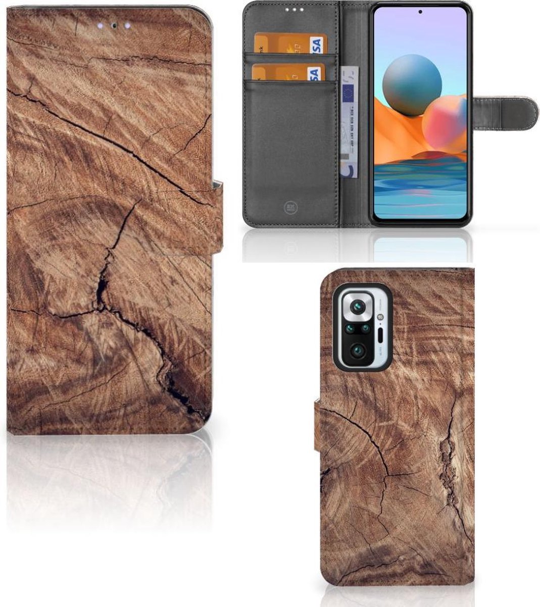 Boekhoesje voor Xiaomi Redmi Note 10 Pro Book Style Case Tree Trunk