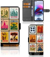 Telefoonhoesje Motorola Moto G100 Flipcover Design Postzegels