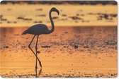 Muismat Flamingo - Het silhouet van een flamingo bij zonsondergang muismat rubber - 27x18 cm - Muismat met foto