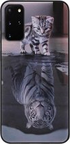 ADEL Siliconen Back Cover Softcase Hoesje Geschikt Voor Samsung Galaxy S20 FE - Poezen Schaduw Tijger