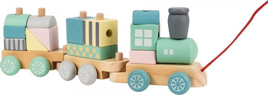 Mamabrum Trein Groen Hout - Trein Speelgoed - 2 Wagonnetjes met houten  blokken... | bol.com