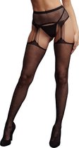 Suspender Rhinestone Pantyhose - Black - O/S - O/S