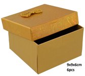 Dielay - Giftbox voor Horloges - Sieradendoosje - Set van 6 Stuks - 9x9x6 cm - Goudkleurig