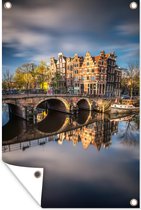 Tuinposter - Tuindoek - Tuinposters buiten - Typische herfstimpressie van de Prinsengracht in Amsterdam - 80x120 cm - Tuin
