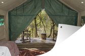 Affiche de jardin intérieur de tente safari 120x80 cm - Toile de jardin / Toile d'extérieur / Peintures d'extérieur (décoration de jardin)