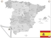 Muurdecoratie buiten Illustratie van de provincies in Spanje - 160x120 cm - Tuindoek - Buitenposter