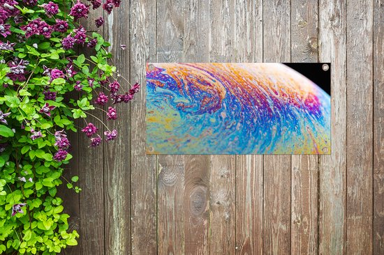 Affiche de jardin Bulle aux couleurs d'un arc-en-ciel toile en vrac 80x40 cm - petit - Toile de jardin / Toile d'extérieur / Peintures pour l'extérieur (décoration de jardin)