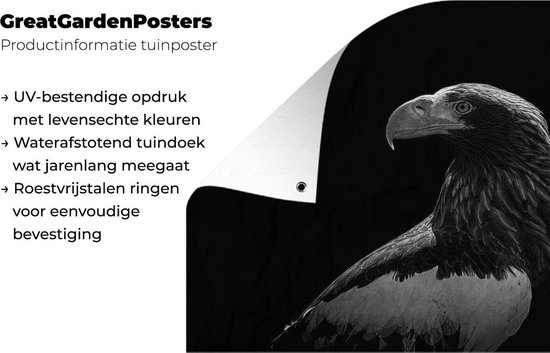 Affiche jardin - Toile jardin - Posters de jardin extérieur - Aigle - Gros plan - Bec - 120x90 cm - Jardin