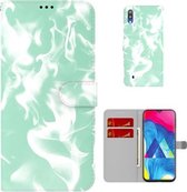 Voor Samsung Galaxy A10/M10 Cloud Fog Pattern Horizontale Flip Leather Case met Houder & Kaartsleuf & Portemonnee (Mintgroen)