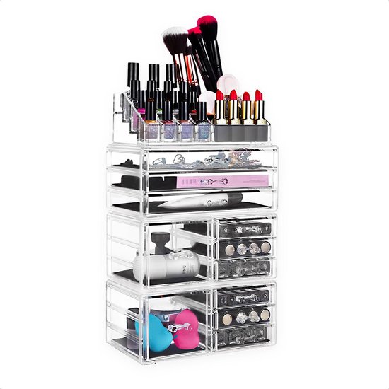 Confibel XXL Acryl Make-up Cosmetica Organizer - Verstelbare Lades - 11 compartimenten